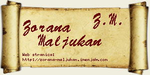 Zorana Maljukan vizit kartica